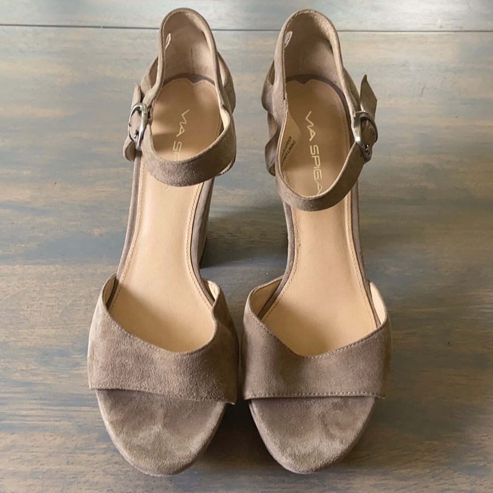 Italian leather suede heels